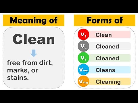 Clean Past Tense, V1 V2 V3 V4 V5 Form Of Clean, Past Participle Of Clean and Example Sentences