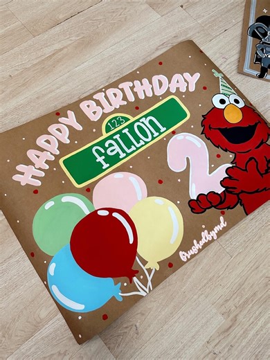 Hand Painted Birthday Banners | Personalized Birthday Decoration, Hand Painted Characters | Elmo Birthday Theme | Sesame St Birthday - Etsy