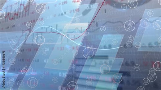 Animation of mobile apps in circles with multiple graphs and changing numbers