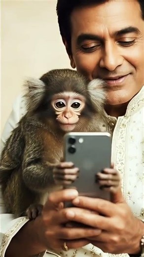 Baby Monkey Selfie With Rajesh Khana #viral #shortvideo