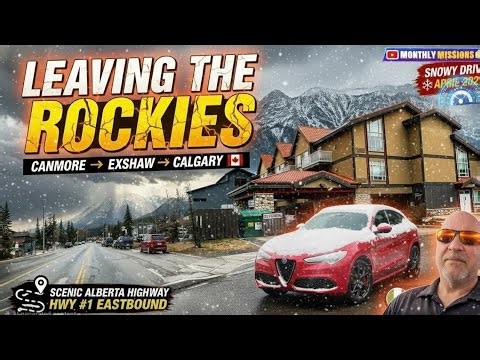 Leaving Rocky Mountains - in a 🇮🇹 '20 Alfa Romeo Stelvio🚗🏔️ #canmore #scenicdrive #roadtrip #travel