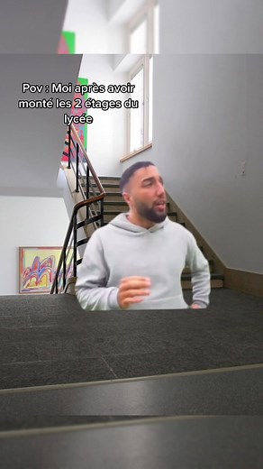 Energetic Dance After Climbing School Stairs