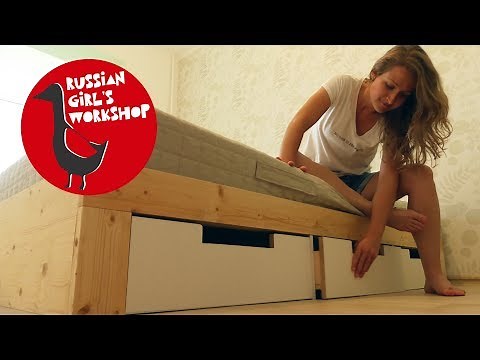 Twin bed frame with storage DIY