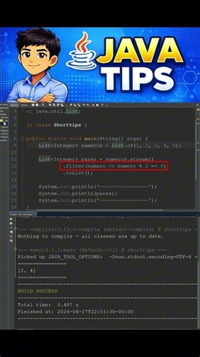 Java Tip #10 | Filtra listas con Stream y Lambdas #Java #Developer #Shorts #Coding #javatips