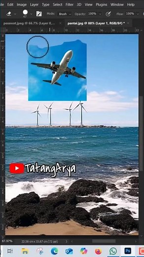 TUTORIAL PHOTOSHOP | Cara menyatukan gambar | Auto Blend Layers dengan Photoshop#shortsvideo