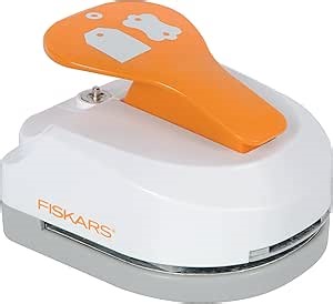 Fiskars 197670-1001 Double Tag Maker with Built-in Eyelet, Label and Simple, Orange/White