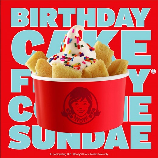 Turn up for Wendy’s 50th with a Birthday Cake Frosty Cookie Sundae. | Wendy's
