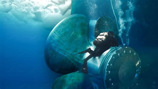 Repairing US ship propellers under freezing waters: A challenging task