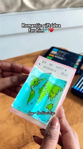 Romantic gift card idea using the app Da Vinci Eye #diygift #art