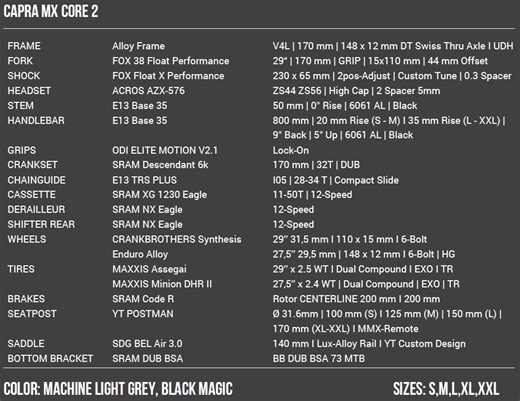 $3,399 USD - YT Introduces Alloy Version of New Capra