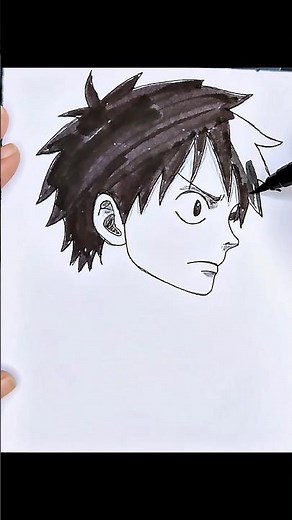 Luffy drawing tutorial for beginners #art #anime #onepiece
