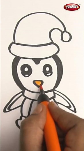 How to draw Christmas penguin Drawing | Christmas Drawing | Easy Step by step drawing for Christmas