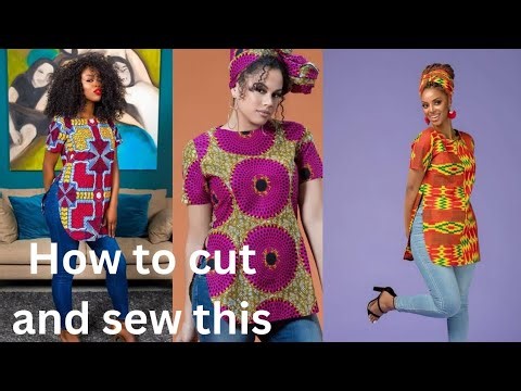 How to cut and sew simple Ankara top with side slit/ beginners sewing tutorial