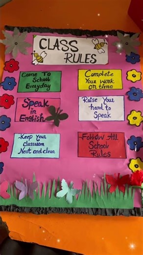 Classroom Rules ✨Easy, colorful classroom chart 🧒🎨Perfect for primary classes 👍 #chartideas