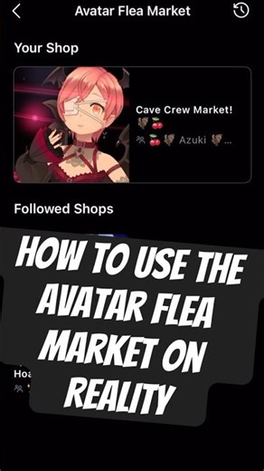 How to use the avatar flea market on REALITY #vtuber #shorts