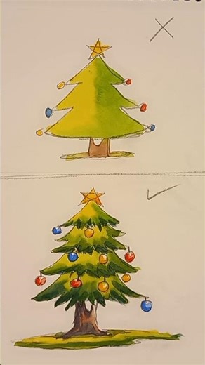 Watercolor Christmas Tree #shorts #short #viral #christmas tree #watercolor tree #watercolor #tree
