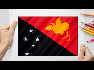 How To Draw Papua New Guinea Flag - Easy Drawings and Coloring for Beginners