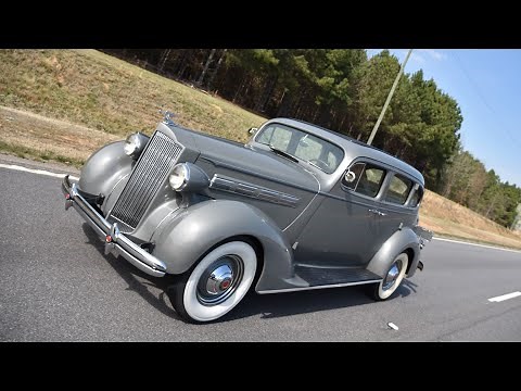 Taking a ride in a 1937 Packard 120