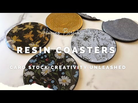 Resin Coasters with a twist: Card Stock Creativity Unleashed