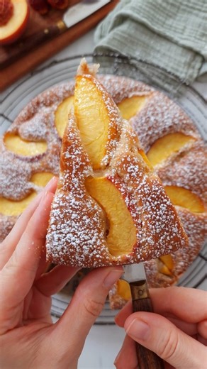 Katarina Cermelj on Instagram: "Soft, buttery gluten-free peach cake 🍑🧡 Just a really easy, no-fuss, one-bowl recipe that you can whip up in 15-20 minutes and then just let it do its thing in the oven – and it tastes INCREDIBLE. I stuffed 3 whole peaches in there (two folded into the batter, one arranged on top) and it's just perfect. 🤤 Full recipe is on my blog, link in my bio!! #peachcake #peach #cake #glutenfree #baking"