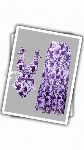 #maillotdebain #pool #femme #outfit #pourtoi Ensemble maillot de bain une pièce à imprimé floral avec jupe d'une-pièce, tenue de plage décontractée pour les vacances, maillot de bain pour femme adapté à toutes les saisons, couleurs et motifs audacieux