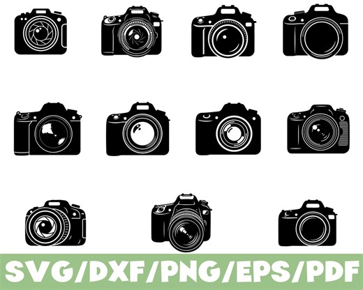 Camera SVG Silhouette Bundle, Photography Camera Icon Set for Photo Lovers - Etsy