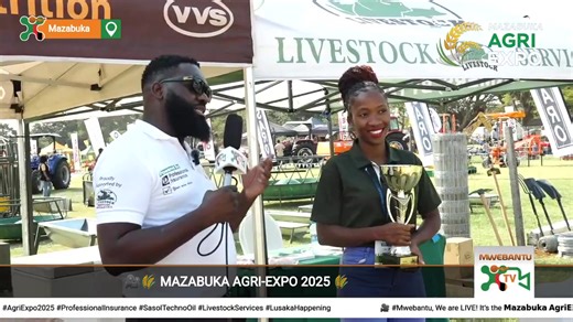 #WATCH #LIVE #Mwebantu, We are LIVE! It’s the 𝗠𝗮𝘇𝗮𝗯𝘂𝗸𝗮 𝗔𝗴𝗿𝗶𝗘𝘅𝗽𝗼 𝟮𝟬𝟮𝟱 - Powered by Professional Insurance, Official Partner Sasol Techno Oil & Proudly Supported by Livestock Services. A new chapter for Southern Province agriculture begins today! #MazabukaAgriExpo #AgriExpo2025 #ProfessionalInsurance #SasolTechnoOil #LivestockServices #LusakaHappening | Mwebantu