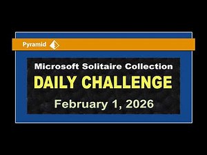 Microsoft Solitaire Collection | Daily Challenge February 1, 2026 | Pyramid Hard