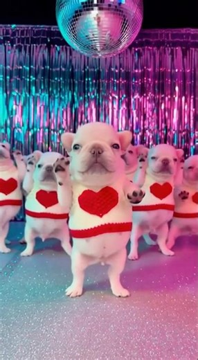 Pibble dance troupe 🪩💕 #foryou #cutedog #pibble #frenchbulldog #dog #shorts