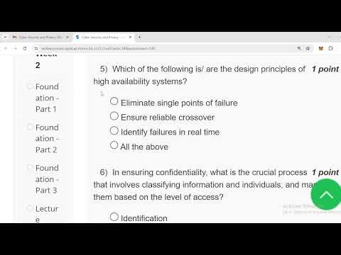 cyber security and privacy |Week2 Nptel Assignment solutions 2024