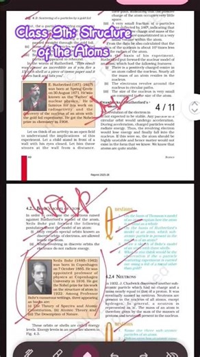 Class 9th//science//chapter -4//Structure of atoms