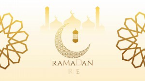 golden ramadan kareem footage animation with crescent, lantern, mosque and , mandala