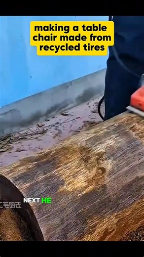 Making a table chair set made from recycled tires. #tablechair #tablechairset #diy #recycling #tires | No-nonsense Video