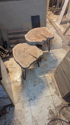 Solid Wood Live Edge Side Table With Metal Legs – Rustic Coffee Table - Etsy