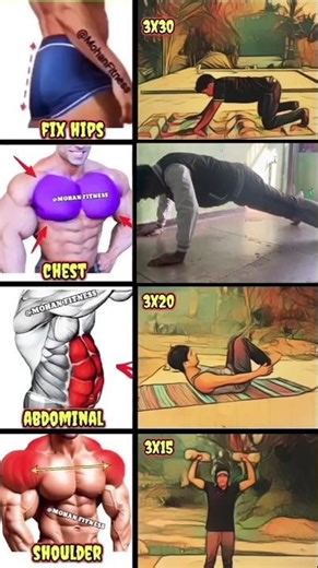 Upper Body Shoulder, Abdominal, Chest, & Hips 🔥 #chestworkout #abdominal #hipfix #shoulderday