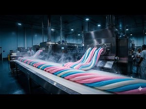 Inside a Mega Marshmallow Factory - How they turn Sugar into Fluffy Treats (Full Process)