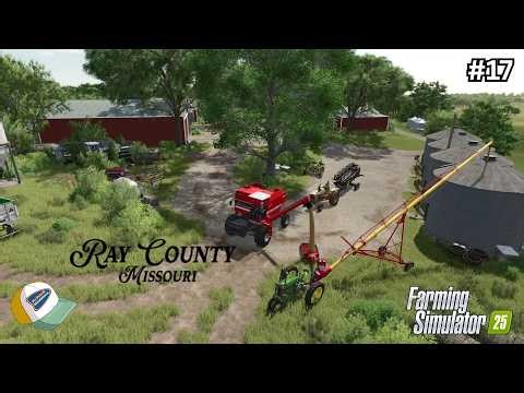 My small American farm-Harvesting oats and wheat with new combine-selling small straw bales/FS25#17