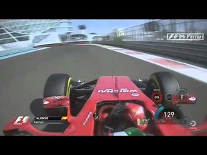 Fernando Alonso controlling his Ferrari Abu Dhabi 2014