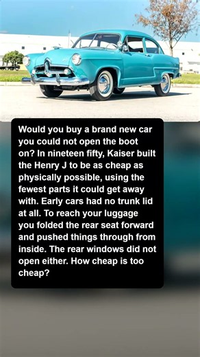 Kaiser Sold a Brand New Car With No Trunk Lid #classiccars #carhistory #shorts