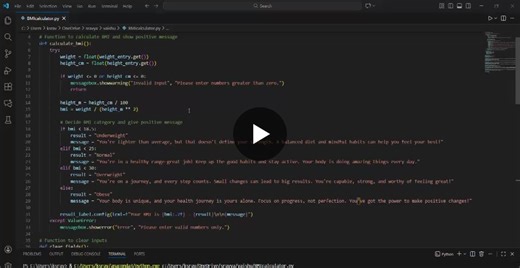 #python #tkinter #bmicalculator #oasisinfobyte #internship #gui #healthtech #learningjourney #programming | Imadabathini Vaishnavi