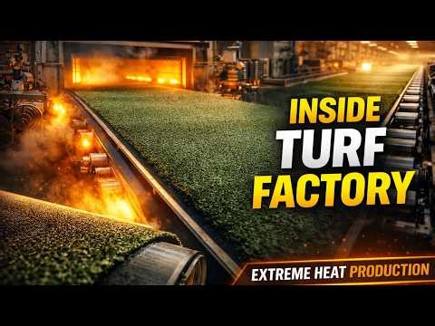 How Artificial Turf Is Made in Factories Extreme Heat Production Process