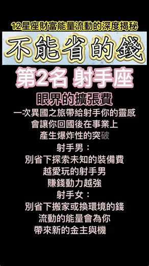 獅子座 射手座 雙子座 天蠍座不能省的錢是探索心靈與人性深處的鑽研費 財運 星座不能省的錢(第3集)星座排名 烊星星心靈小空間 #財運 #星座愛情