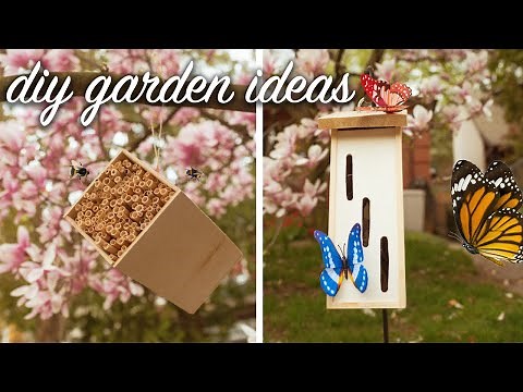 how to DIY a bee hive & butterfly house (FUN GARDEN HACKS)