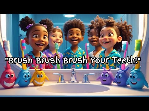 🪥 "Brush Brush Brush Your Teeth!" | Fun Toothbrushing Song for Kids | Nursery Rhyme