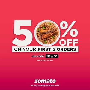 Yes, you May get more food! Order online on Zomato and get 50% OFF up to ₹150 on your first 5 orders. Order online now at: https://bnc.lt/WJml/jaZbjXl1NL | Zomato