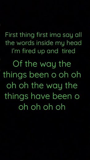 First thing first song words