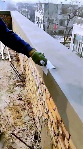 The process of smoothing a concrete wall - a good tool can do more with less