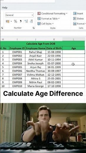 Calculate Age from Date of Birth in Excel | DATEDIF Formula