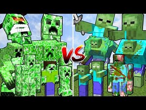 ALL CREEPERS vs ALL ZOMBIES | MUTANT AND TITANS (Nuclear Explosions)- Minecraft Mob Battle