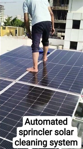 Automated solar sprinkler Solar cleaning system. #soler #solarpower #solarenergy #solarsystem